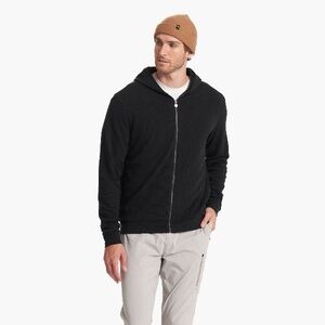 Vuori Performance Waffle Zip Hoodie 2.0 - Men’s Size Medium in Washed Black